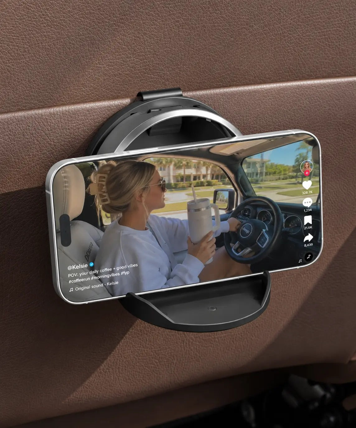 Car Seat Headrest Cup Holder with Hooks