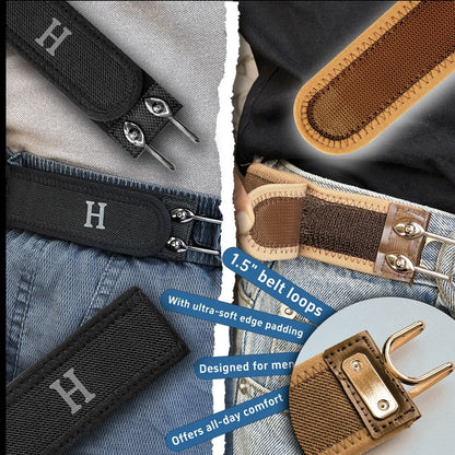 Invisible No-Buckle Elastic Belt - Adjustable Tactical Hook( 2-Pack )