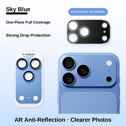 9H+ Tempered Glass Camera Lens & Module Protector for iPhone 17-18 Series – Shatterproof Cosmic Orange