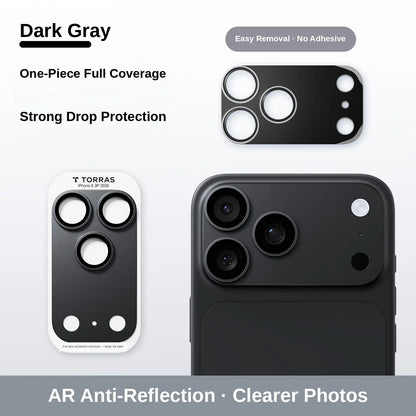 9H+ Tempered Glass Camera Lens & Module Protector for iPhone 17-18 Series – Shatterproof Cosmic Orange