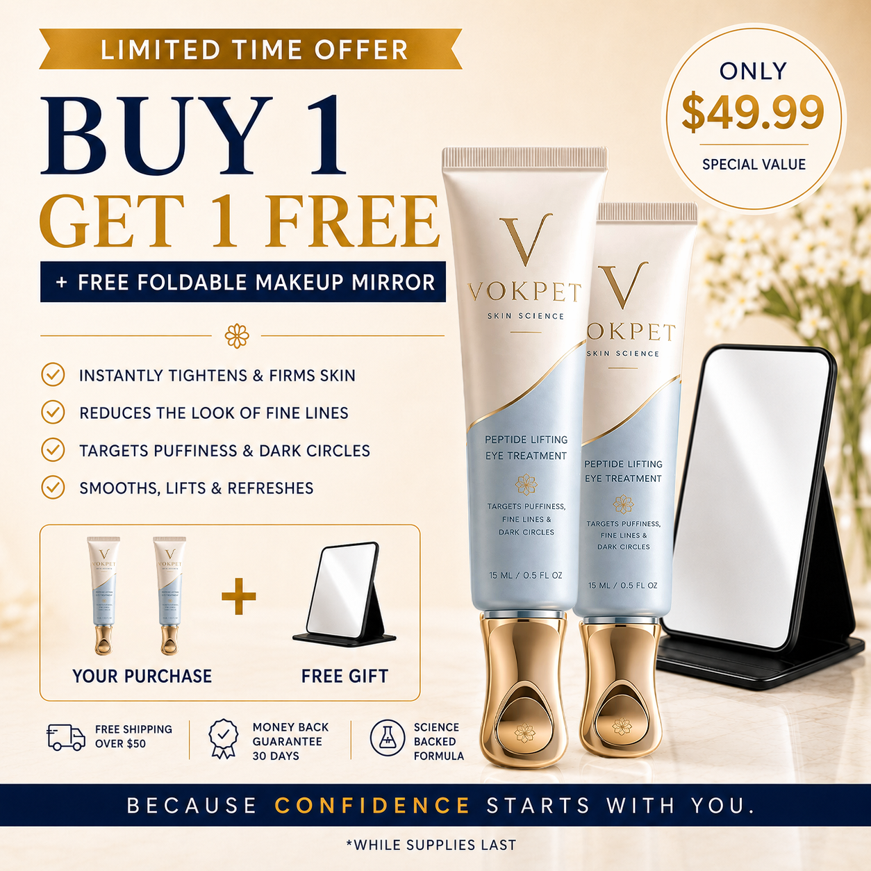 Vokpet™ Instant Face Temporary Tightener – Instant visible results in 30 seconds