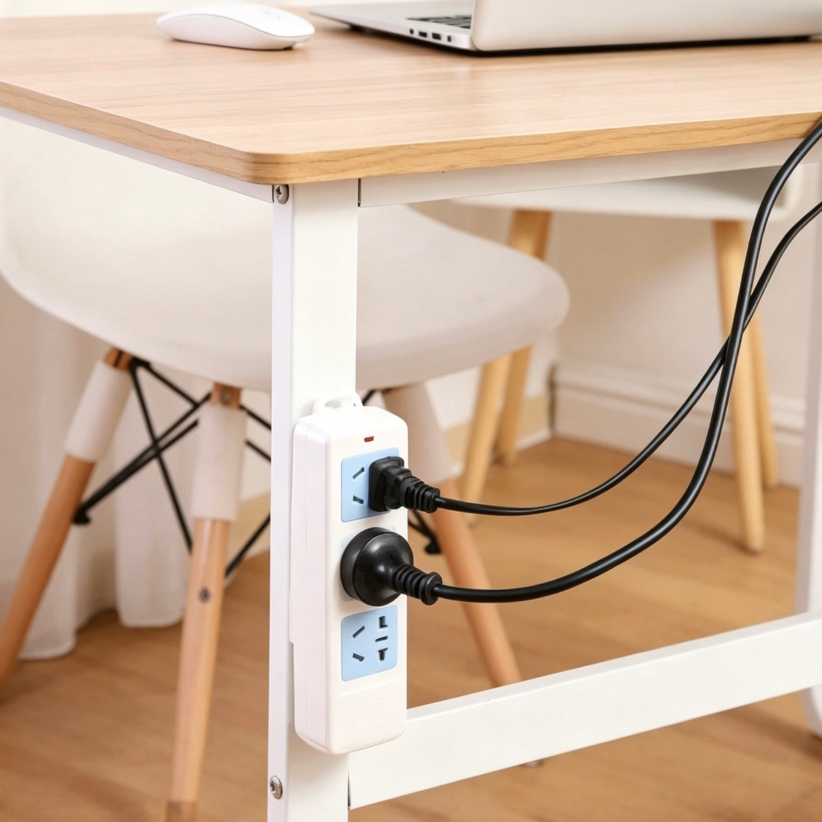 10-Pack Adhesive Power Strip Holder — Punch-Free Wall Mount with Cable Clips for Home & Office