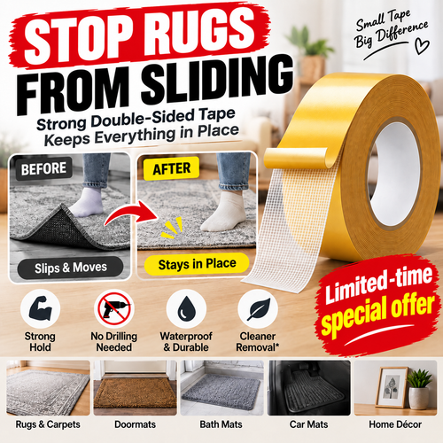 Double-Sided Heavy Duty Tape — Strong, Waterproof & Clean Removal