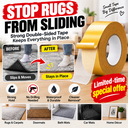 Double-Sided Heavy Duty Tape — Strong, Waterproof & Clean Removal