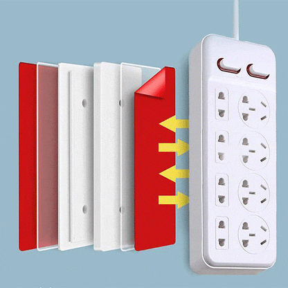10-Pack Adhesive Power Strip Holder — Punch-Free Wall Mount with Cable Clips for Home & Office
