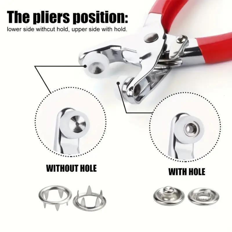 Snap fastener kit installation steps