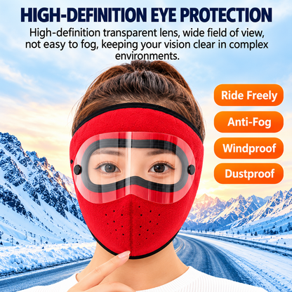 ❄️Winter Thermal Face Mask with Detachable Goggles – Windproof Fleece Balaclava for Skiing, Cycling & Outdoor Activities🥽