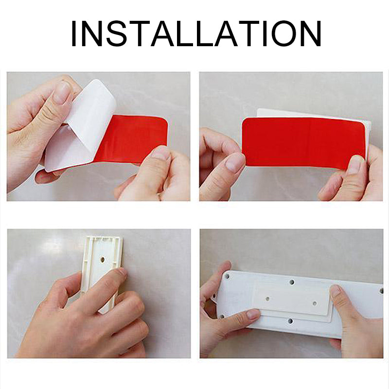 10-Pack Adhesive Power Strip Holder — Punch-Free Wall Mount with Cable Clips for Home & Office