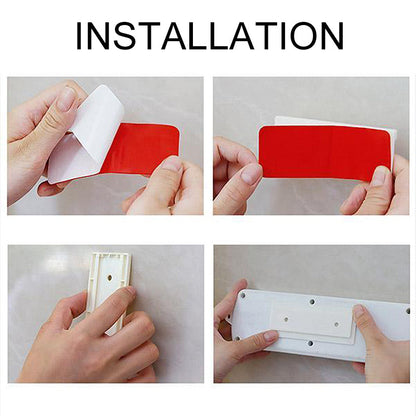 10-Pack Adhesive Power Strip Holder — Punch-Free Wall Mount with Cable Clips for Home & Office