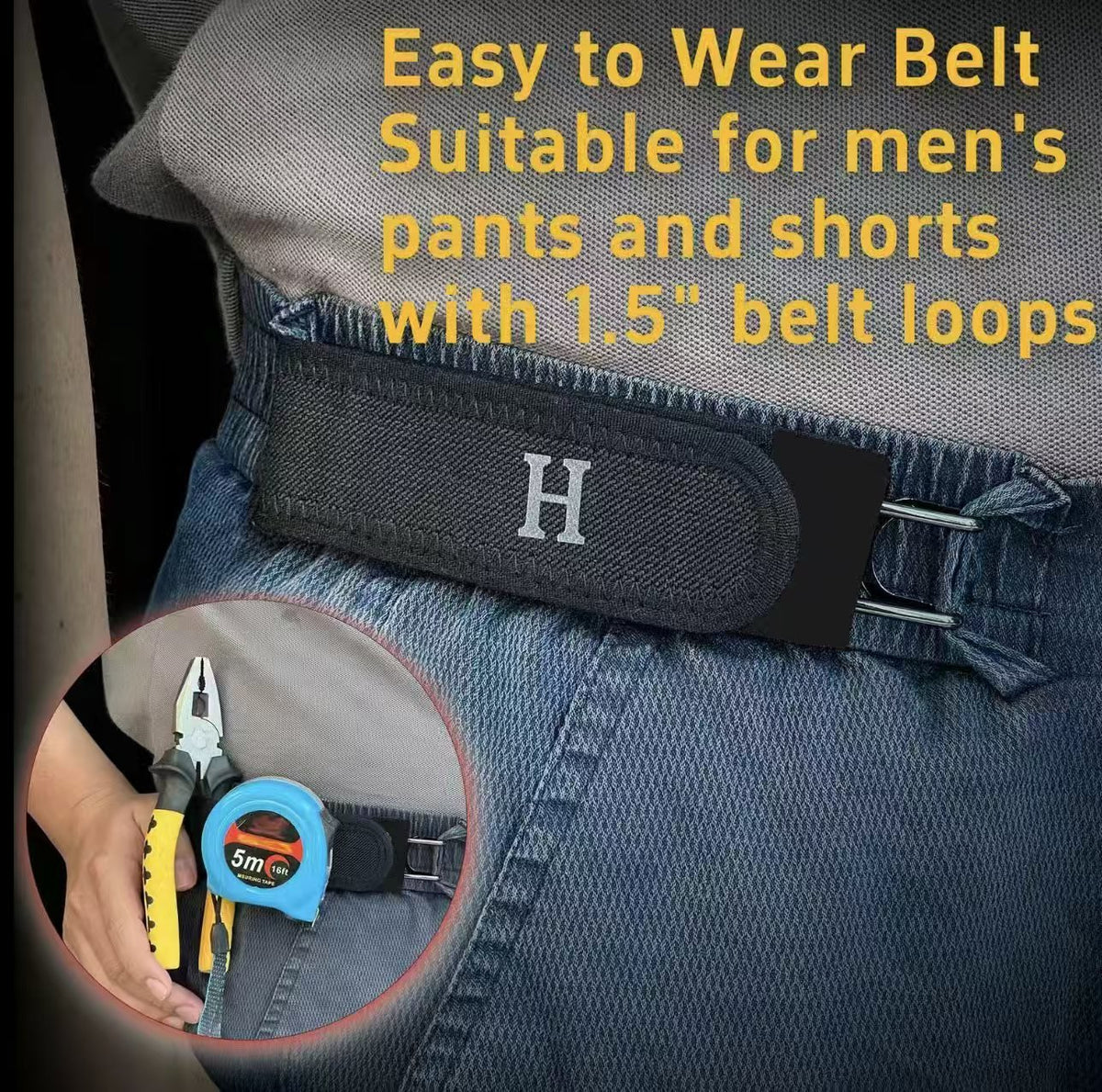 Invisible No-Buckle Elastic Belt - Adjustable Tactical Hook( 2-Pack )