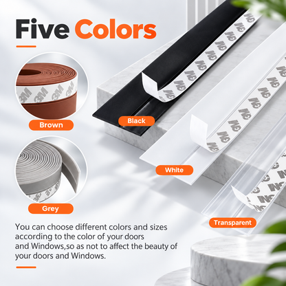 16.4Ft Door Weather Stripping | Adhesive Draft Stopper Seal Strip for Doors, Windows & Shower Doors
