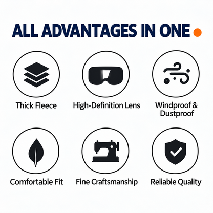 ❄️Winter Thermal Face Mask with Detachable Goggles – Windproof Fleece Balaclava for Skiing, Cycling & Outdoor Activities🥽