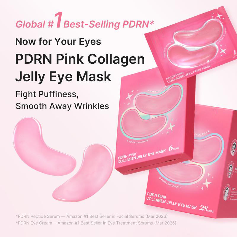 [NEW]  ✨PDRN Pink Collagen Jelly Eye Mask｜Korean Hydrogel Eye Patches Depuff Tired Eyes & Smooth Fine Lines With PDRN+Collagen+NAD