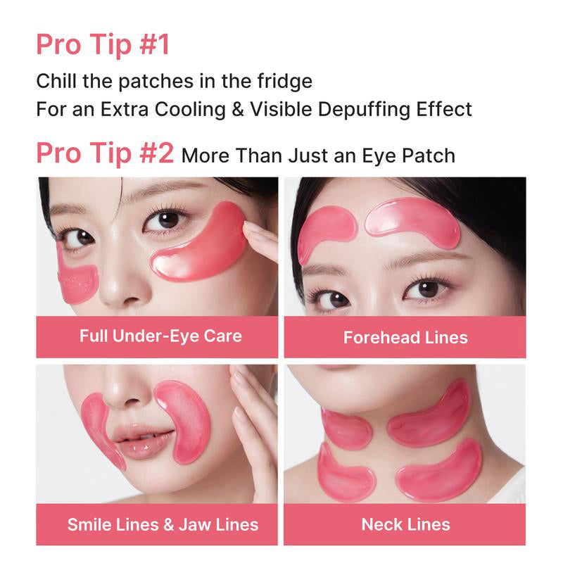 [NEW]  ✨PDRN Pink Collagen Jelly Eye Mask｜Korean Hydrogel Eye Patches Depuff Tired Eyes & Smooth Fine Lines With PDRN+Collagen+NAD