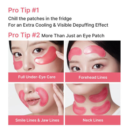[NEW]  ✨PDRN Pink Collagen Jelly Eye Mask｜Korean Hydrogel Eye Patches Depuff Tired Eyes & Smooth Fine Lines With PDRN+Collagen+NAD