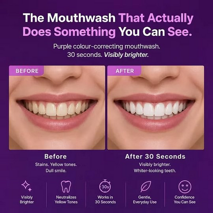 Purple Mouthwash Purple colour correction that neutralises yellow tones in 30 seconds. 20 single-use sachets.