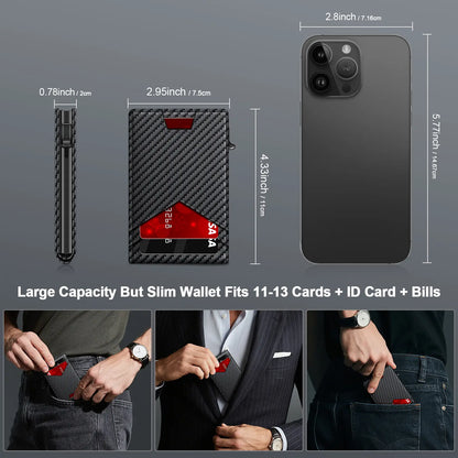 💳 Slim RFID Pop-Up Wallet for Men | Minimalist Bifold Card Holder with Money Clip