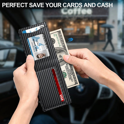 💳 Slim RFID Pop-Up Wallet for Men | Minimalist Bifold Card Holder with Money Clip