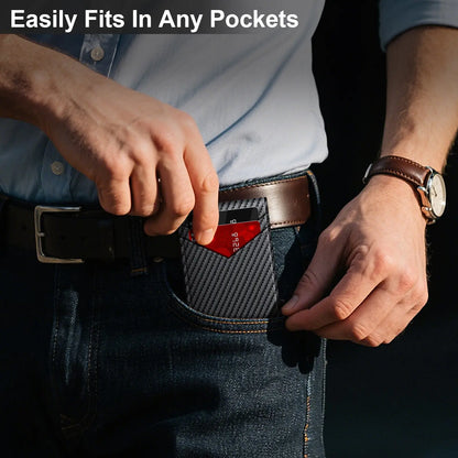 💳 Slim RFID Pop-Up Wallet for Men | Minimalist Bifold Card Holder with Money Clip