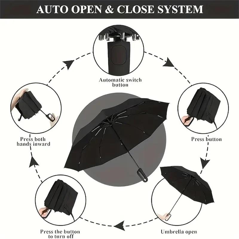 Automatic Folding Umbrella – Windproof, Waterproof & Compact ☔ with Loop Buckle for Everyday Carry 🌬️💧