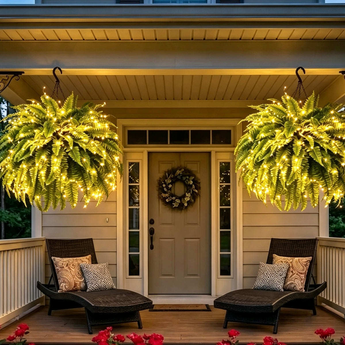 ✨ Glowing Boston Fern with Lights – Realistic Greenery, Zero Maintenance